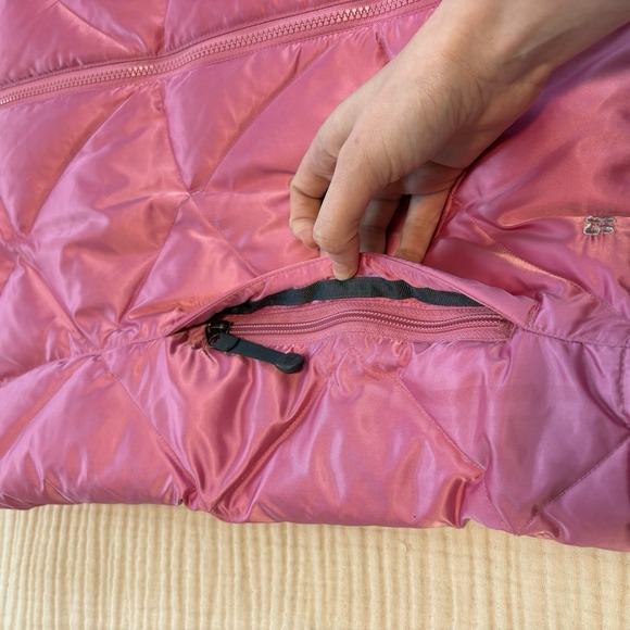 The North Face 550 Puffer Vest Goose Down Women's Sz Large Pink Full Zip - Picture 6 of 16
